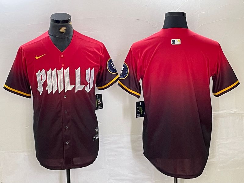 Men Philadelphia Phillies Blank Red City Edition Nike 2024 MLB Jersey style 1->philadelphia phillies->MLB Jersey